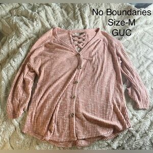 No Boundaries Pink Blouse with Button Detail